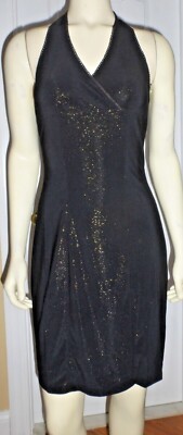 ANGIE Shimmering Halter Dress, Black, Various Sizes, NWT
