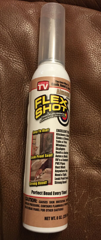 Flex Shot Almond 8-oz. Thick Rubber Adhesive Sealant Caulk Bond Seal