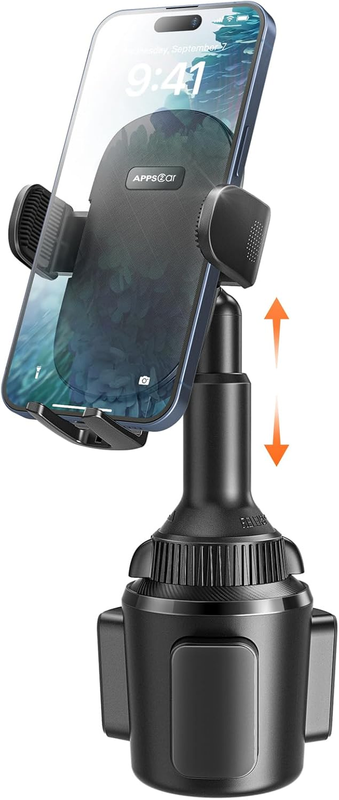 Universal Car Cup Phone Holder with Quick Extension Long Arm, Quick Swivel Heigh