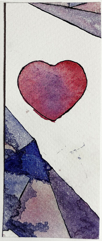 Floating Heart - Original Abstract Geometric Shape Painting - Art By Ajm