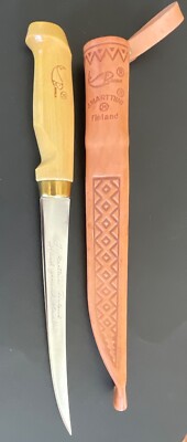 UNUSED J Marttiini Rapala Finland Fishing 7.5 Blade Filet Knife & Leather Sheath