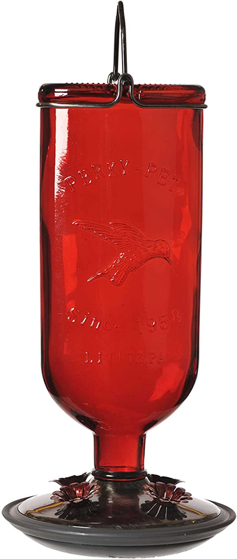 Perky-Pet 8109-2 Antique Glass Bottle Hummingbird Feeder-16-