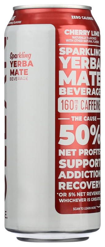 Clean Cause, Organic Sparkling Cherry Lime Yerba Mate, 16 Fl Oz