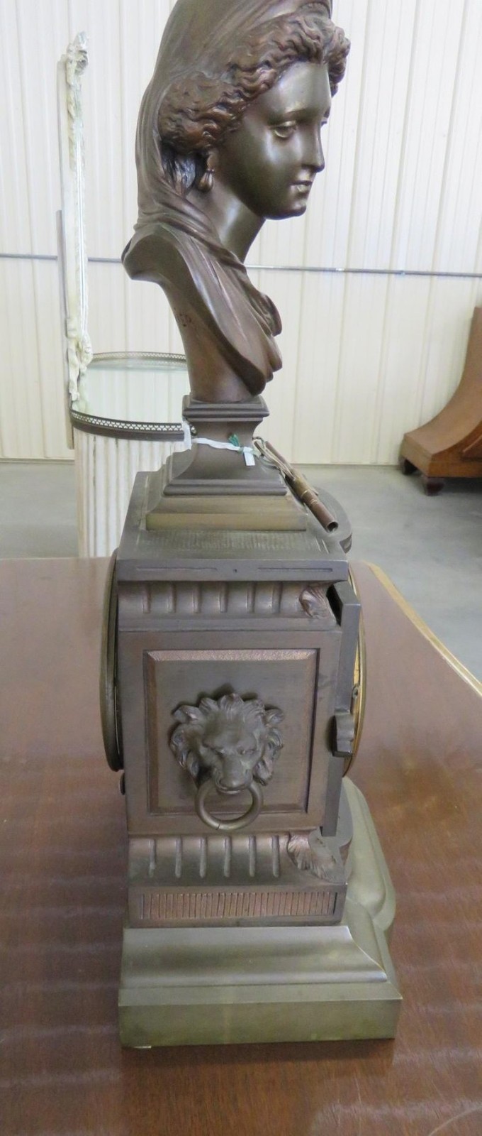 Antique French Carrier Bronze Clock