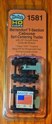 Kadee #1581 Bettendorf T-Section Self-Centering HGC Leaf-Spring Caboose Trucks -