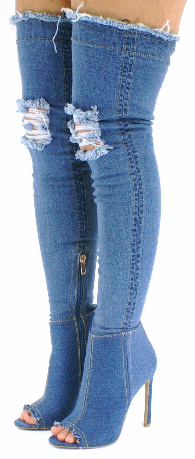 レッグウェア PRANK PROJECT Denim Thigh HighBoots PRANK PROJECT(プランク プロジェクト)｜デニムサイハイブーツ