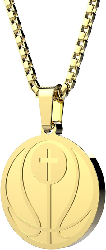 Luke 1:37 Sports Necklace Basketball Soccer Baseball Football Athlete Charm
