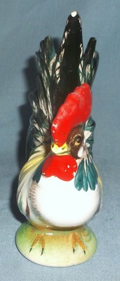 Vintage Porcelain Colorful Rooster Chicken Figurine Fern Importations Japan