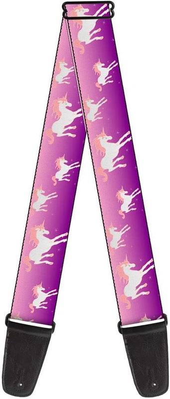 Guitar Strap Unicorn Sparkles Purple Pink 2 Inches Wide