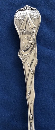 Court House Toledo State Seal Ohio Teepee Canoe Sterling Silver Souvenir Spoon