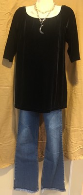 Maternity Black Velvet Top