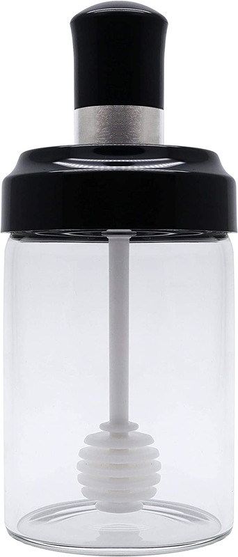 Excelity Honey Jar with Dipper and Lid Clear Glass Container