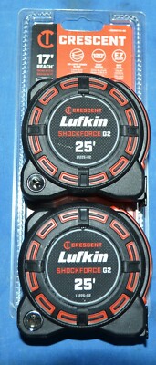 Crescent Lufkin Shockforce G2 25-ft Nite Eye Tape Measure BONUS PACK 2PK - New