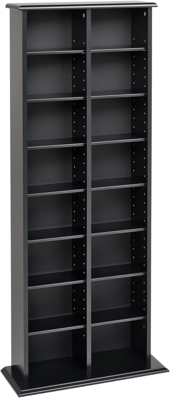 Double Media (Dvd,Cd,Games) Storage Tower, Black