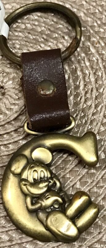 Authentic Mickey Mouse from Disney “C” Letter Pewter Keychain Key Ring Key Ring