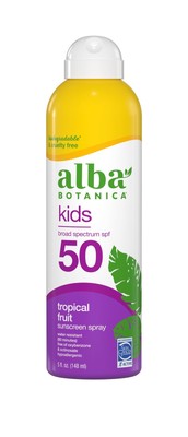 Детский солнцезащитный крем Alba Botanica SPF 50 с прозрачным спреем из тропических фруктов, 6 унций