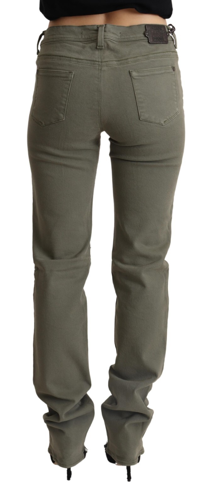 Pre-owned Ermanno Scervino Jeans Gray Low Waist Cotton Skinny Denim Trouser W28 Rrp $450