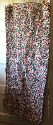 Vintage Fabric Black and Pink Peach Orange Floral 7 2/3 yards  x 46
