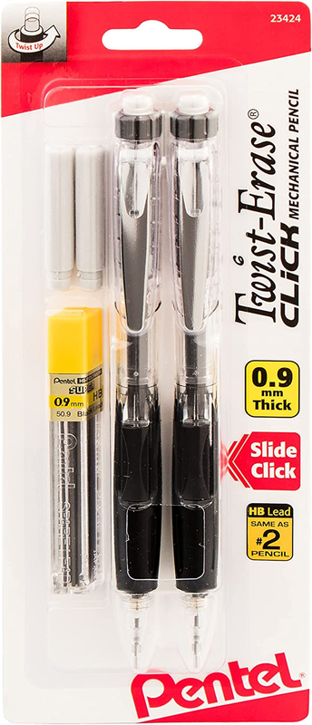 With 2 Eraser Refills And Lead, 0.9 Mm, Assor