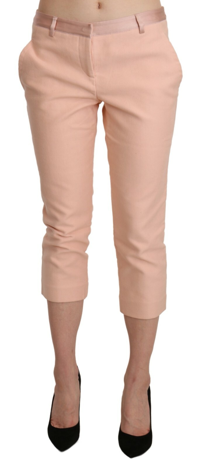 

ERMANNO SCERVINO Брюки Розовые узкие укороченные капри с заниженной талией IT42/US8/ Рекомендуемая розничная цена 700 долларов США, Розовый