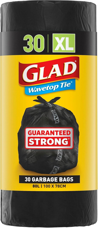 Wavetop Tie Garbage Bags, 30 Extra Large Multipurpose Garbage Bags, XL Size Fits