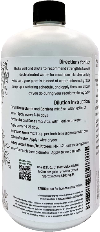 Elm Dirt Plant Juice Organic Fertilizer for All Plants - Indoor or Outdoor (1 Bo