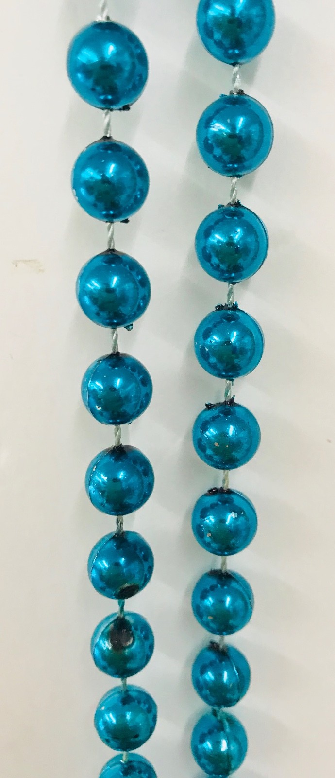 Mardi Gras Bead Necklace Large Emblem Cartoon Shark Louisiana 18 Inches Sea Blue