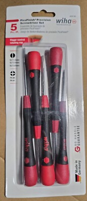 Wiha PicoFinish Precision Slotted & Phillips Screwdriver Set 5 Piece 26195