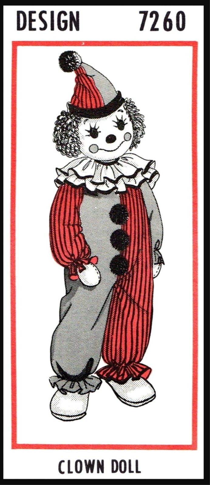 CLOWN Sewing Pattern Stuffed Animal Toy DOLL 24 CLOWN Sewing Pattern Stuffed Animal Toy DOLL 24