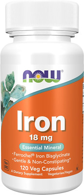 Supplements, Iron 18 Mg, Non-Constipating*, Essential Mineral, 120 Veg Capsules