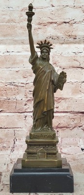 Statue of Liberty Bronze Sculpture Signed Fisher Collectible Artwork Ornament