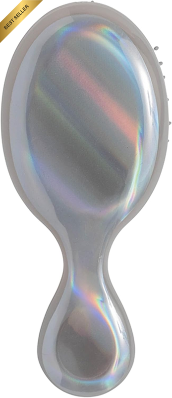 Mini Detangler Hair Brush, Chrome (Iridescence Icon), Detangling Travel Hairbrus