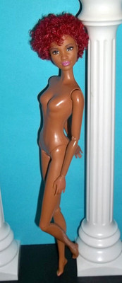 ARTICULATED HYBRID MODEL MUSE EVO.UTION AA BARBIE BURGUNDY RED AFRO OOAK SEXY!!