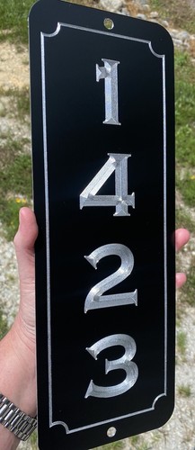 Engraved Personalized Custom House Home Number Street Address Metal 5x14 Sign