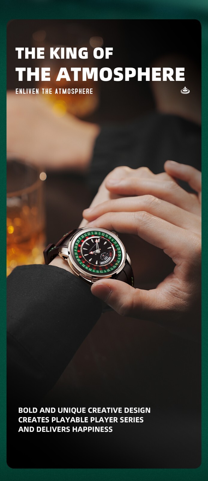 Pre-owned Lucky Brand Lucky Harvey Automatic Men Watch European Roulette Jacob Style Moving Figure