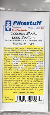 HO Scale Pikestuff 541-1004 Concrete Blocks Long  Sections