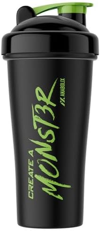 Freak3D Shaker 1 Litre, Black/Green | Leak-Proof with a Mixer Wheel and Ergonomi