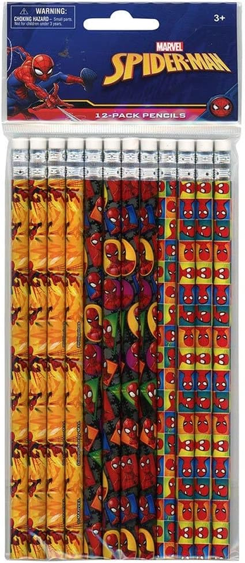 24 Spiderman Wooden Pencils Variety Pack for Schools, Parties, and Rewards