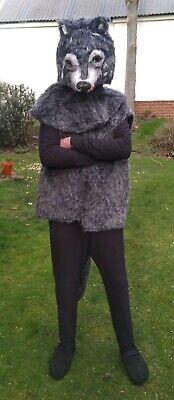 WOLF COSTUME ADULT SIZE  IDEAL FOR PANTOMIME OR STAGE WEAR 