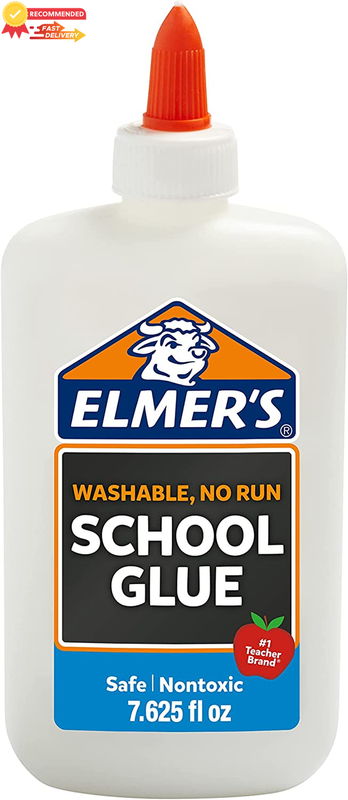 White Liquid PVA Glue 225ml - Washable, Nontoxic for Slime Making
