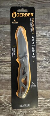 New! Light Gray GERBER Paraframe Plain Edge Folding Pocket Knife 4660817C0