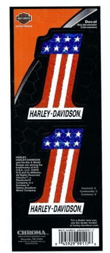 Harley Davidson #1 American Flag Sheet of 2 Decal Sticker