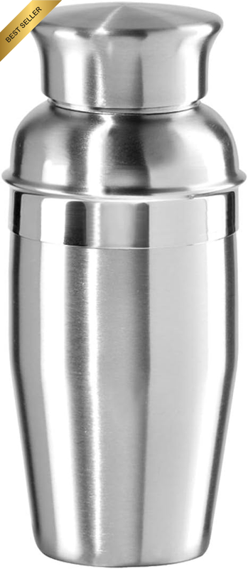 FBA_602368-7039 10 Ounce Stainless Steel Mini Cocktail Shaker, 10 Oz
