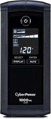 CP1000AVRLCD Intelligent LCD UPS System, 1000VA/600W, 9 Outlets, AVR, Mini-Towe