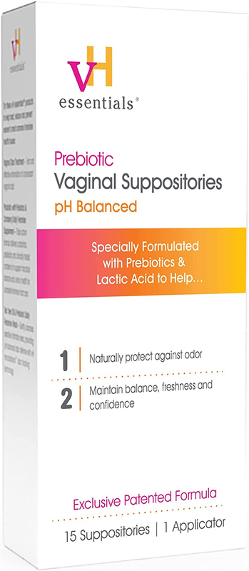 VH Essentials Prebiotic Vaginal Suppositories, 15 Count