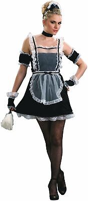 Sexy French Chamber Maid Costume Dress Outfit Adult  Women Black White STD
