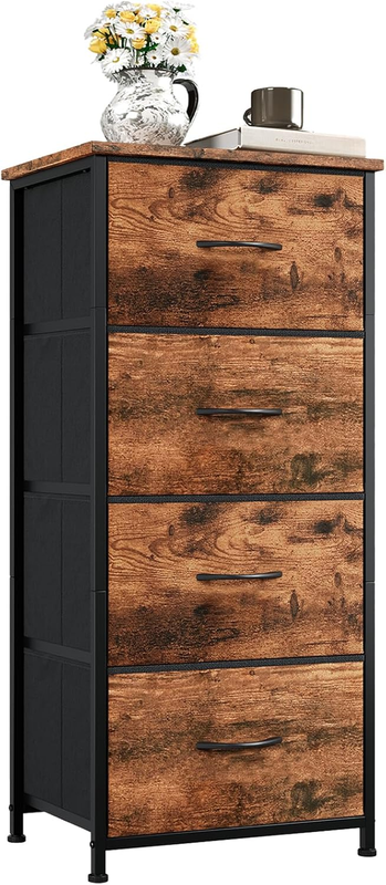 Tall Dresser for Bedroom with 4 Drawers, Storage Organizer Chest of Drawers with