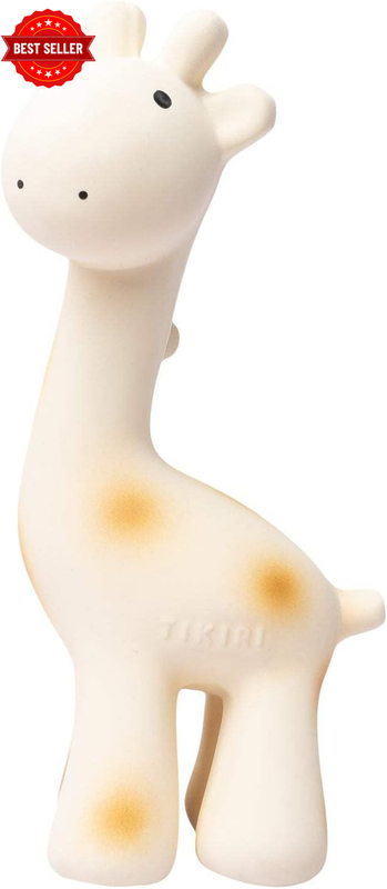 Fully Enclosed Giraffe All Rubber Rattle Teething & Bath Toy