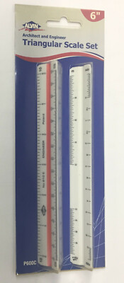 Scales Architect and Engineer DUAL pack 6'' P600C Alvin Berol 1/8  1/4  3/32  3/8