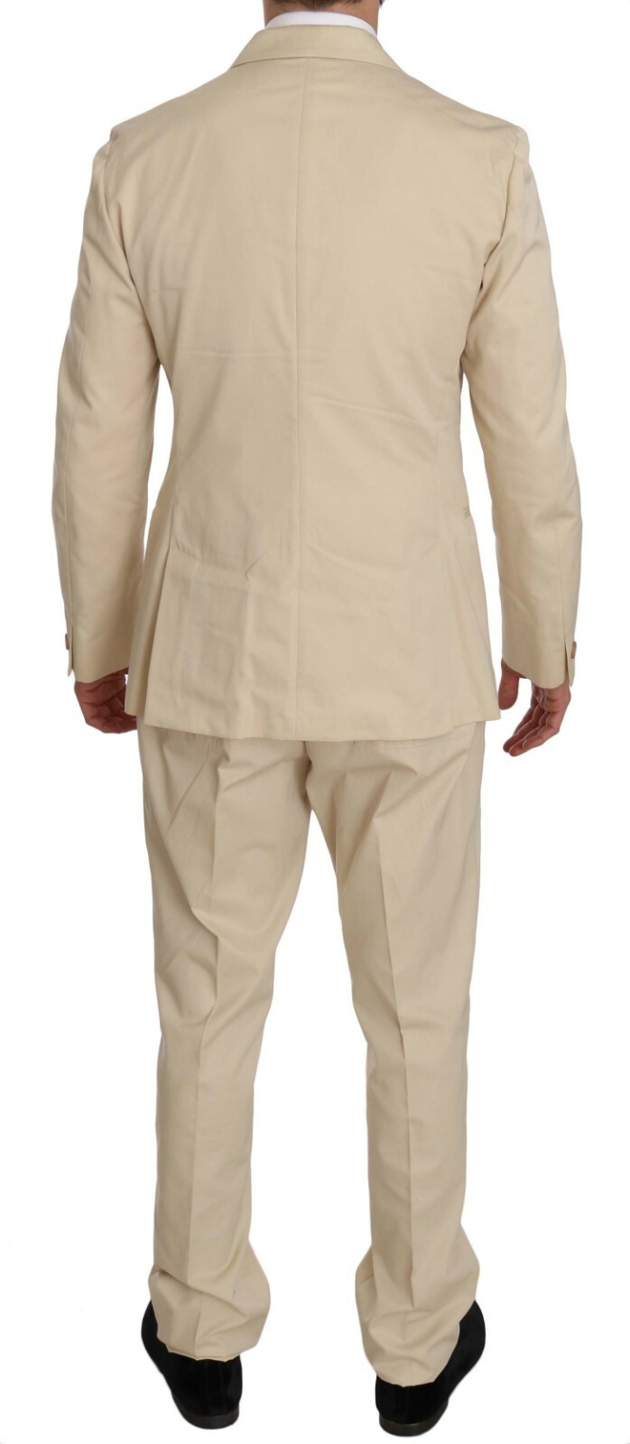 Pre-owned Romeo Gigli Suit Two Piece 3 Button Beige Cotton Solid Eu46 /us36/ S Rrp $600
